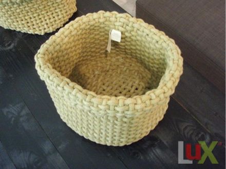 Trash woven cotton made entirely by hand.. | BROWN