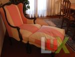 Armchair with Ottoman Wood Inlaid with pillows..
