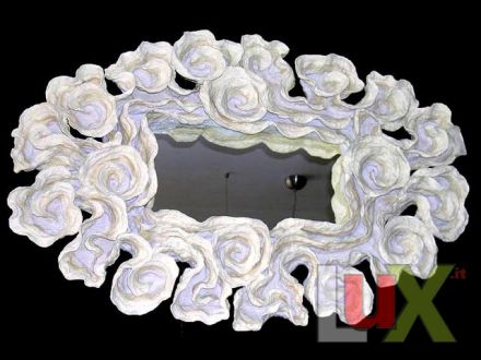Oval mirror. Colorful paper mache 105x70.. | IVORY