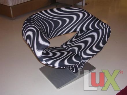 ARTIFORT | Ribbon Chair Sockel Stuhl silber lackier.. | Schwarzes